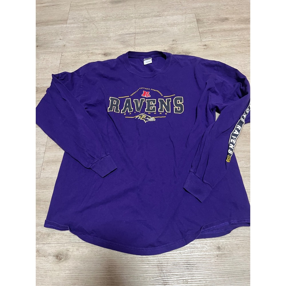 Baltimore Ravens Long Sleeve T Shirt Mens XL Purple‎ Gildan NFL Football